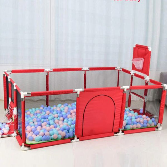 Extra Large Baby Playpen  – Fun Playard with Basketball Hoop and Safety Game Fence