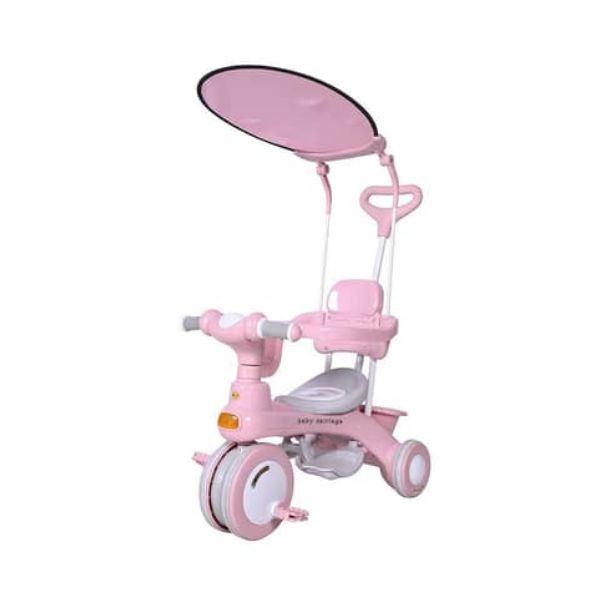 Kids Ride On Tricycle with Music Feature and Push Handle